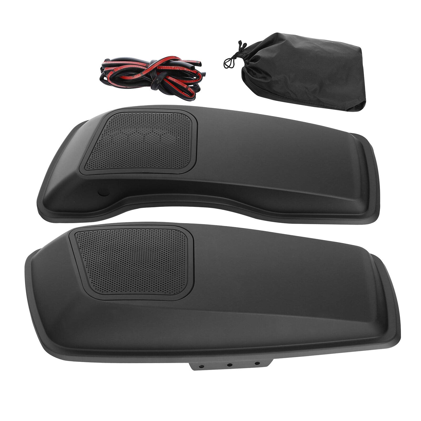 6x9'' Hard Saddlebag Speaker Grill Covers for Harley Touring Road King 2014-2021 - Matte Black Replacement Lids for FLHTCU FLHTK FLHT FLTRX FLHR FLTRXS Models - Perfect for Road Trips & Custom Bike Upgrades