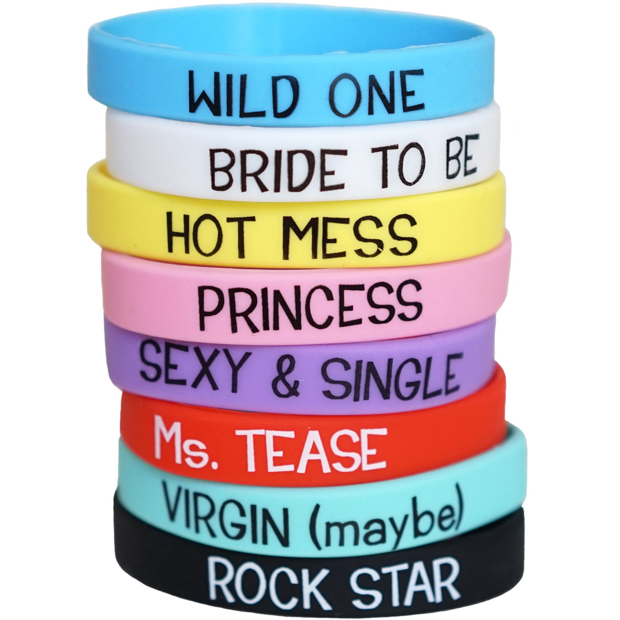 Bachelorette Party Bracelets - Fun & Games Accessories for Bridal Shower, Wedding Party - Assorted Colors - Perfect for Bachelorette Games, Bridesmaid Gifts & Girls Night Out