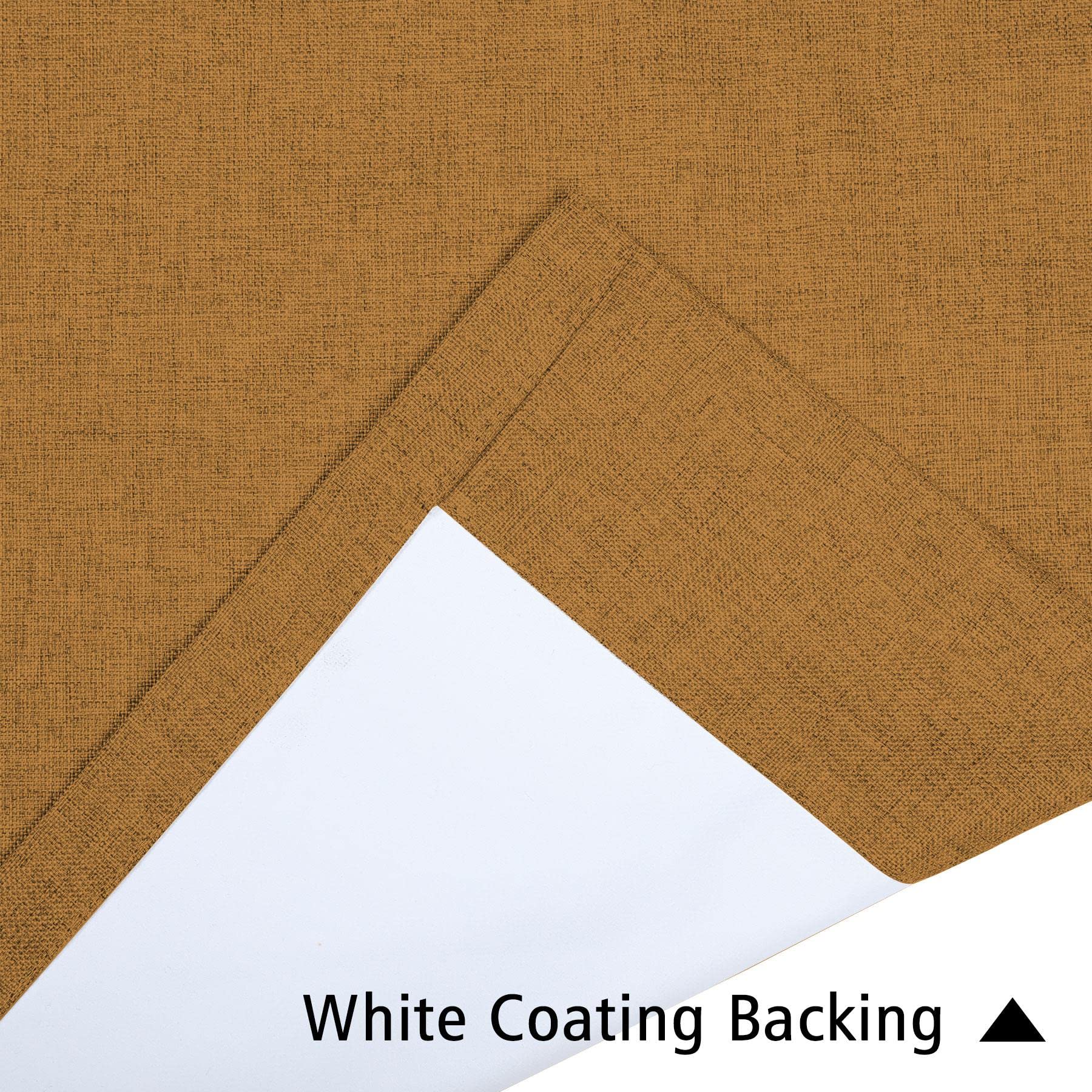 Frelement 100% Blackout Thermal Insulated Linen Curtains - 100 Inch Wide x 96 Inch Long (2 Panels) - Bronze Grommet Top, Noise Reducing, Full Light Blocking for Living Room & Bedroom - Perfect for Home Theater, Nursery, and Shift Workers (Chocolate Brown)