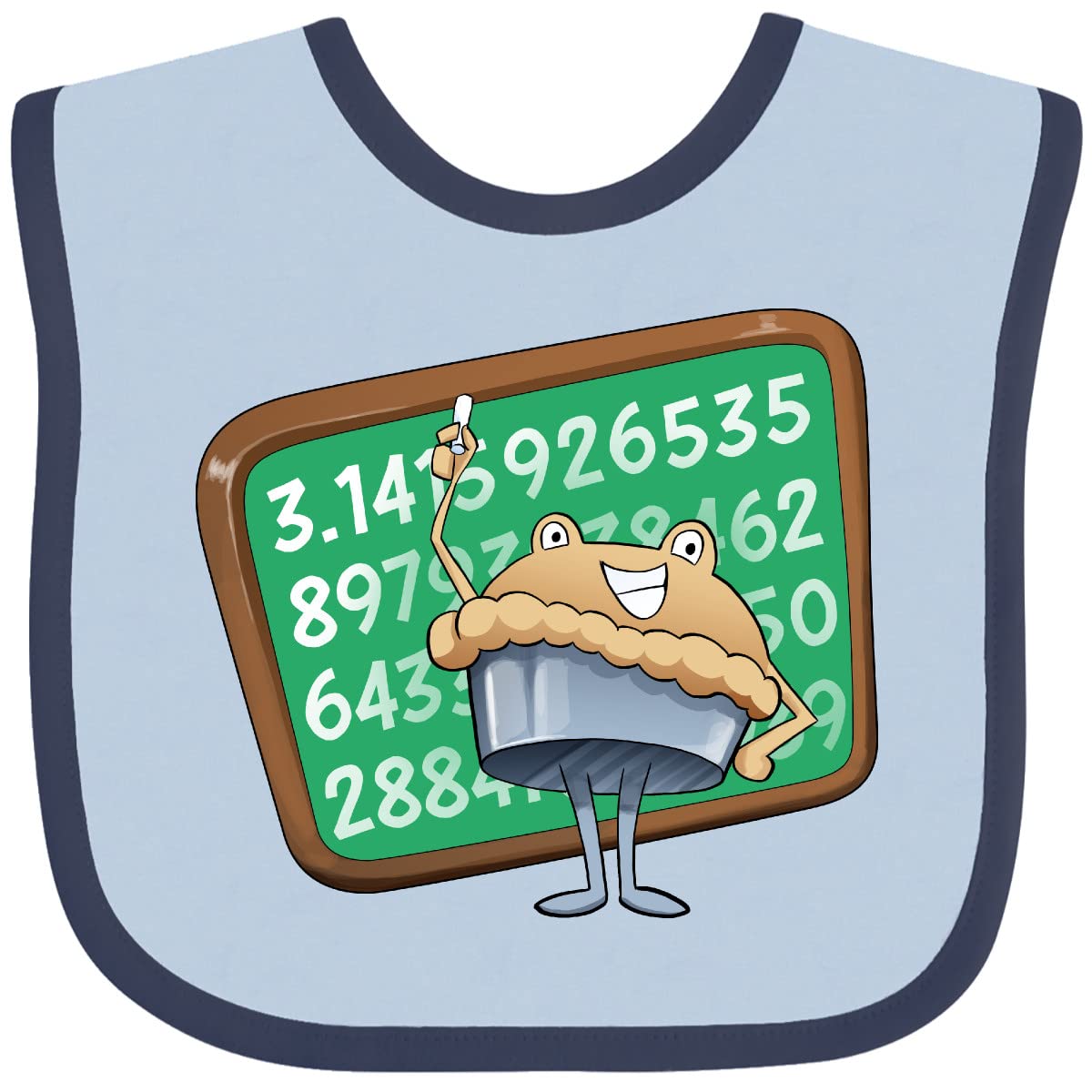 Inktastic Pie Writing Pi on Chalkboard Baby Bib - Funny Math-Themed Infant Feeding Bib for Boys & Girls - Perfect for Science Nerds, Math Lovers & Pi Day Celebrations