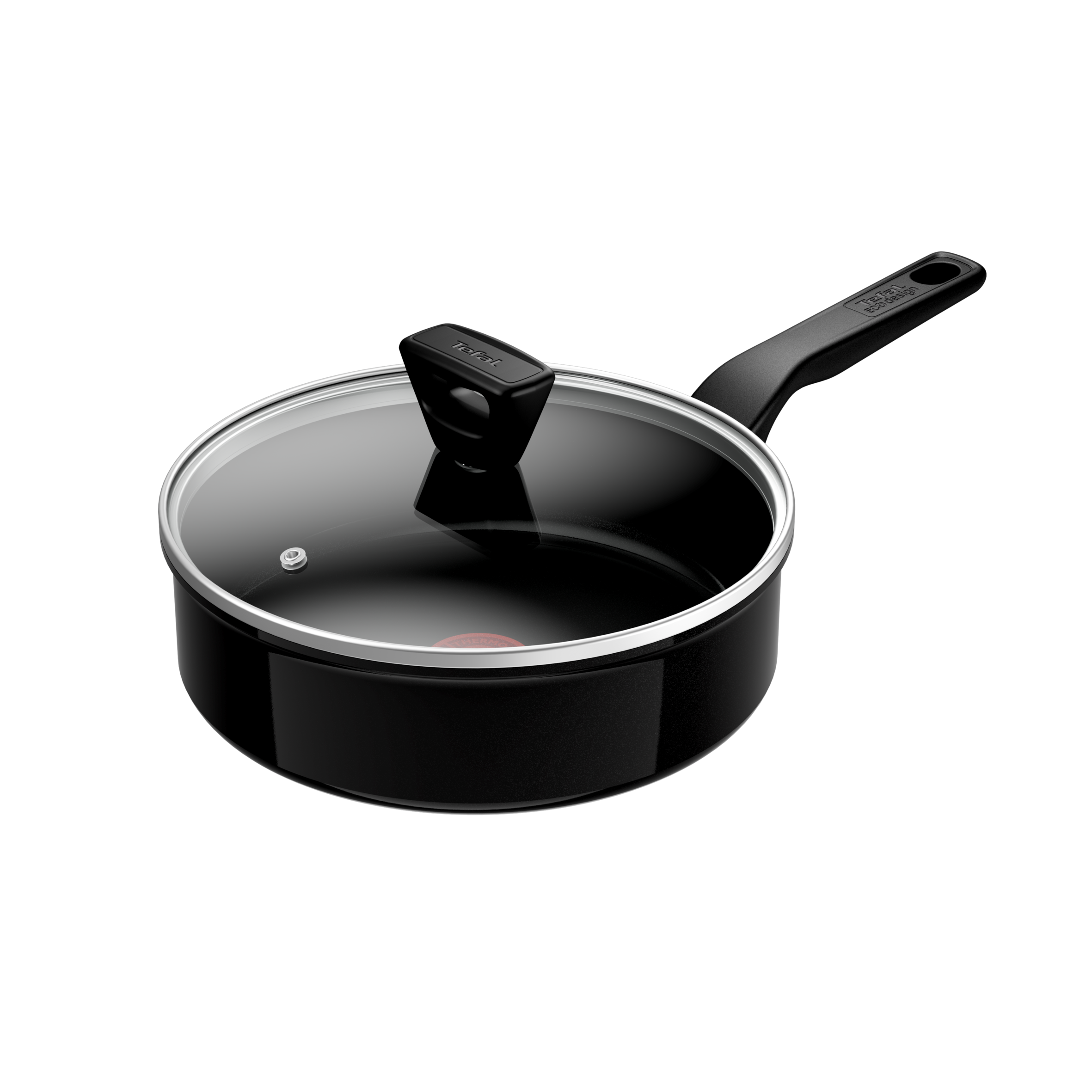 Tefal Renew Black Ceramic Non-Stick Sauté Pan with Lid - 24cm (C4323223) | Eco-Friendly Cookware for Healthy Frying, Searing & Sauteing | Perfect for Home Cooking & Professional Kitchens