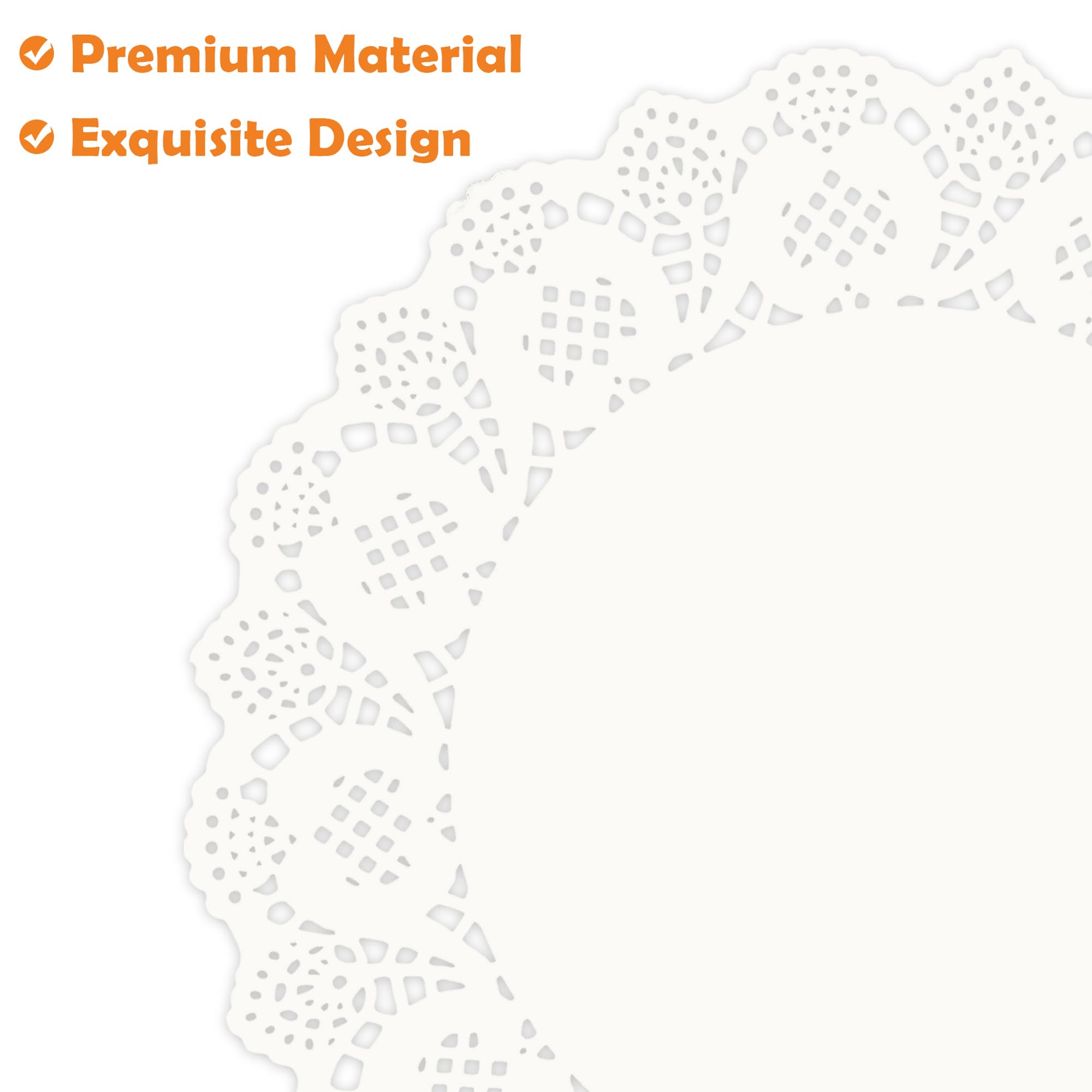MCEAST 100-Pack 13.5 Inch Round White Lace Paper Doilies - Rustic Scalloped Disposable Table Placemats for Wedding, Party, Cake Decorations & Crafts - Elegant Tableware Decor for Desserts, Tea Parties & Home Decor