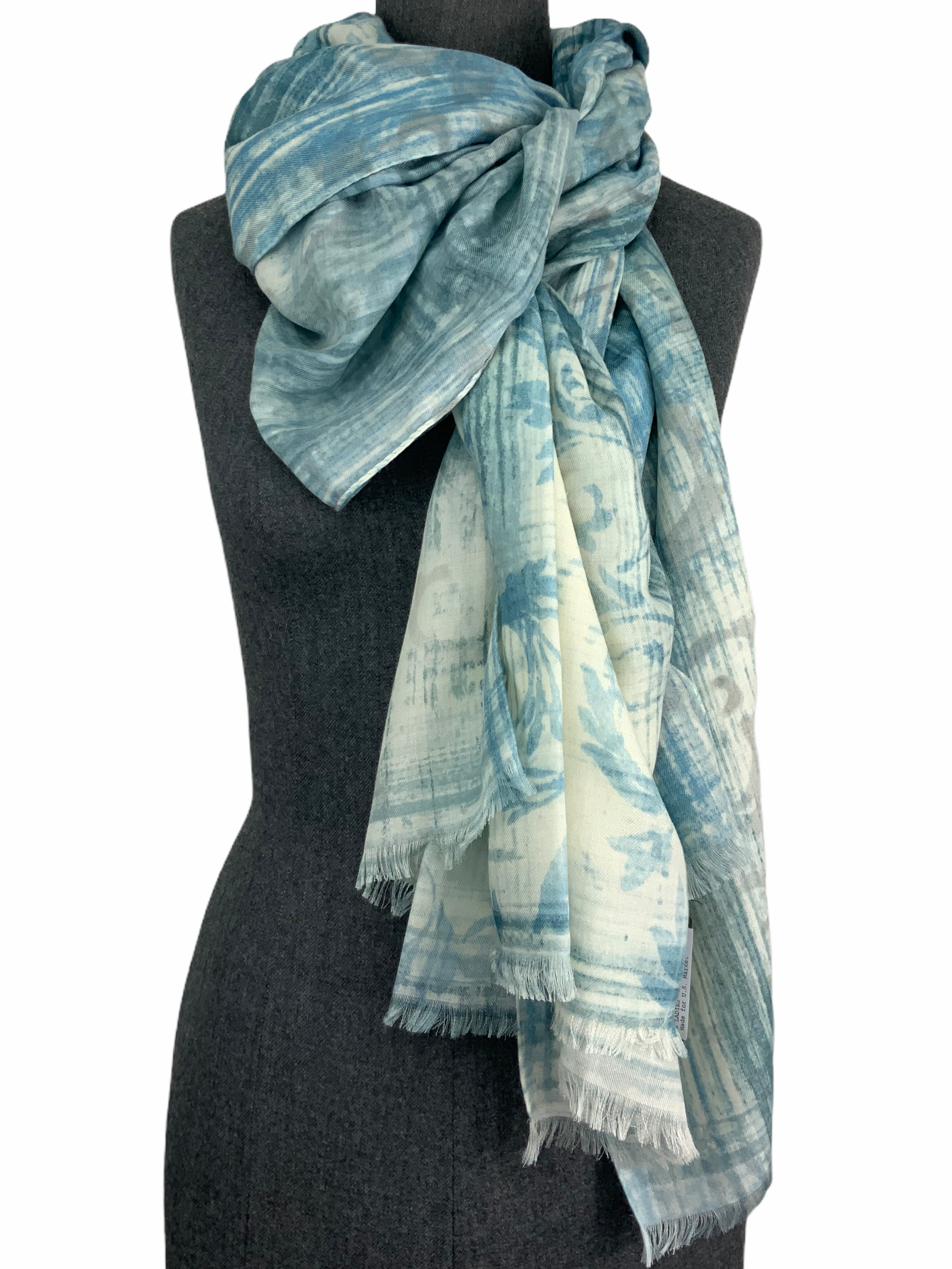 Loro Piana Floral Print Cashmere Shawl Scarf - 100% Pure Cashmere Wrap, Luxury Womens Fashion Accessory for Fall Winter, Perfect for Parties, Weddings & Office Wear