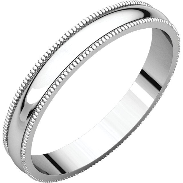 14K Gold 3mm Lightweight Milgrain Wedding Band for Women - Elegant & Durable Ring for Engagement, Anniversary, and Everyday Wear