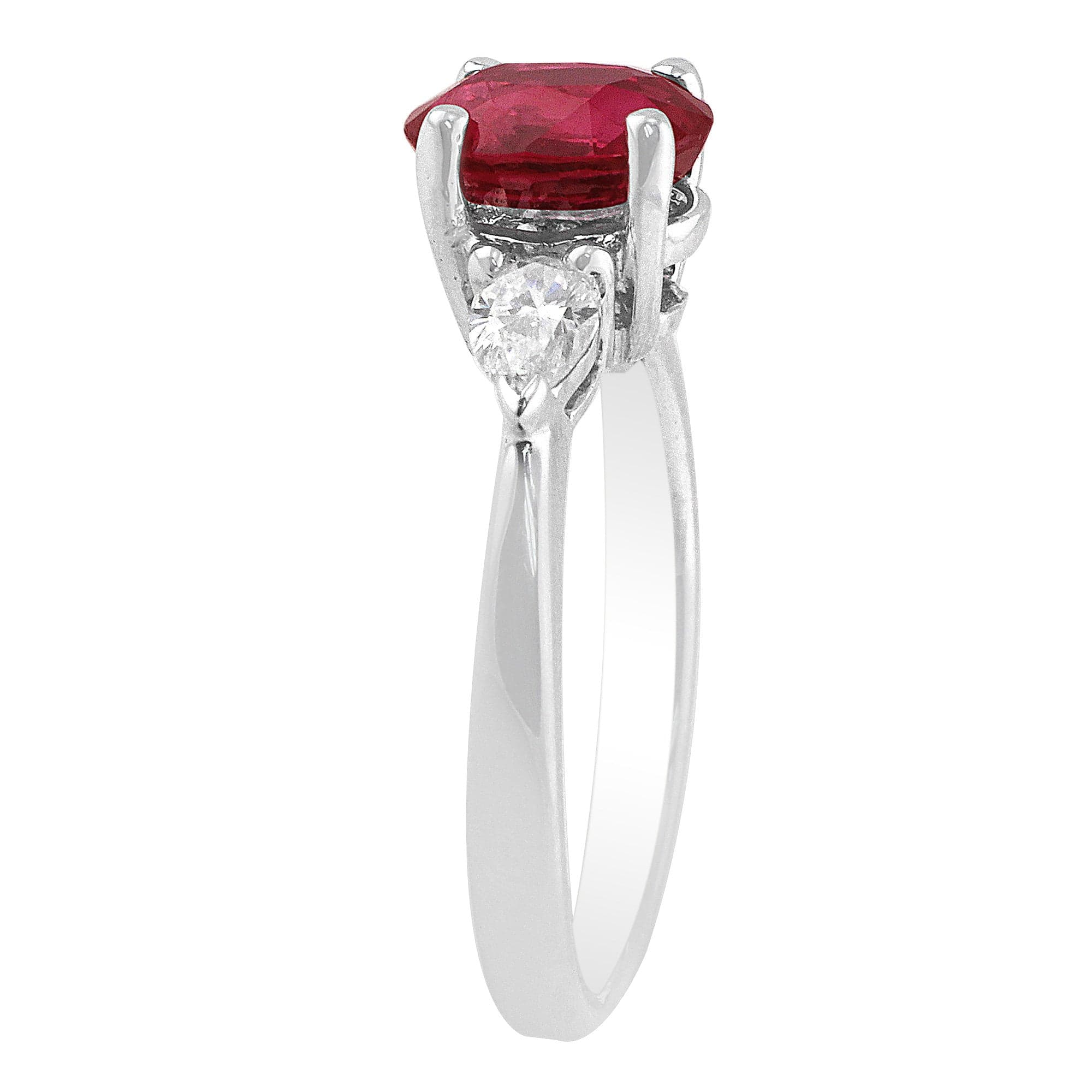 18K White Gold Vintage 1.5 Carat Ruby and Diamond Engagement Ring - Perfect for Weddings, Anniversaries & Special Occasions