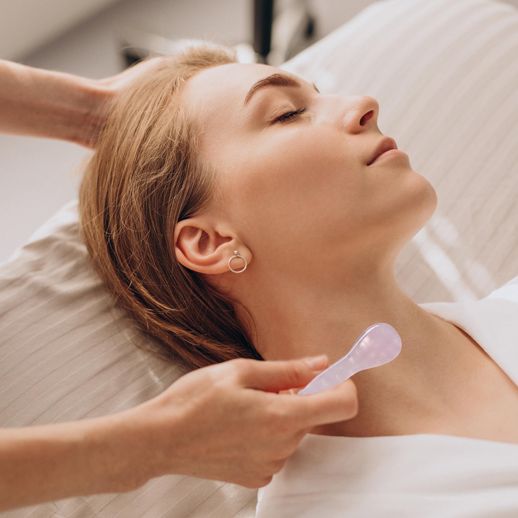 Premium 4 Inch Jade Gua Sha Facial Tool - Spoon Shape Face Massager for Skin Tightening & Lymphatic Drainage | Natural Jade Stone for Anti-Aging & Glowing Skin | Perfect Women's Gift for Spa, Self-Care & Relaxation at Home