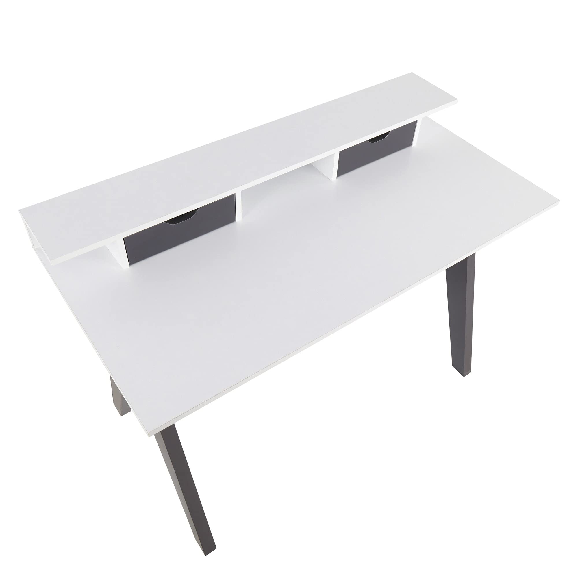 LumiSource Wishbone White Desk - Modern Home Office & Computer Desk with Drawers, Compact Writing Desk for Small Spaces, Bedroom & Gaming Setup - Perfect for Remote Work, Study & PC Gaming Stations