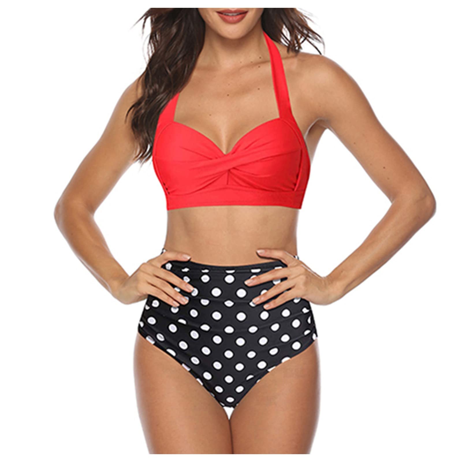 Women's Floral Print Tankini Swimsuits - High Waisted Bikini Set with Adjustable Straps for Beach, Pool & Vacation | Maternity & Plus Size Swimwear Options
