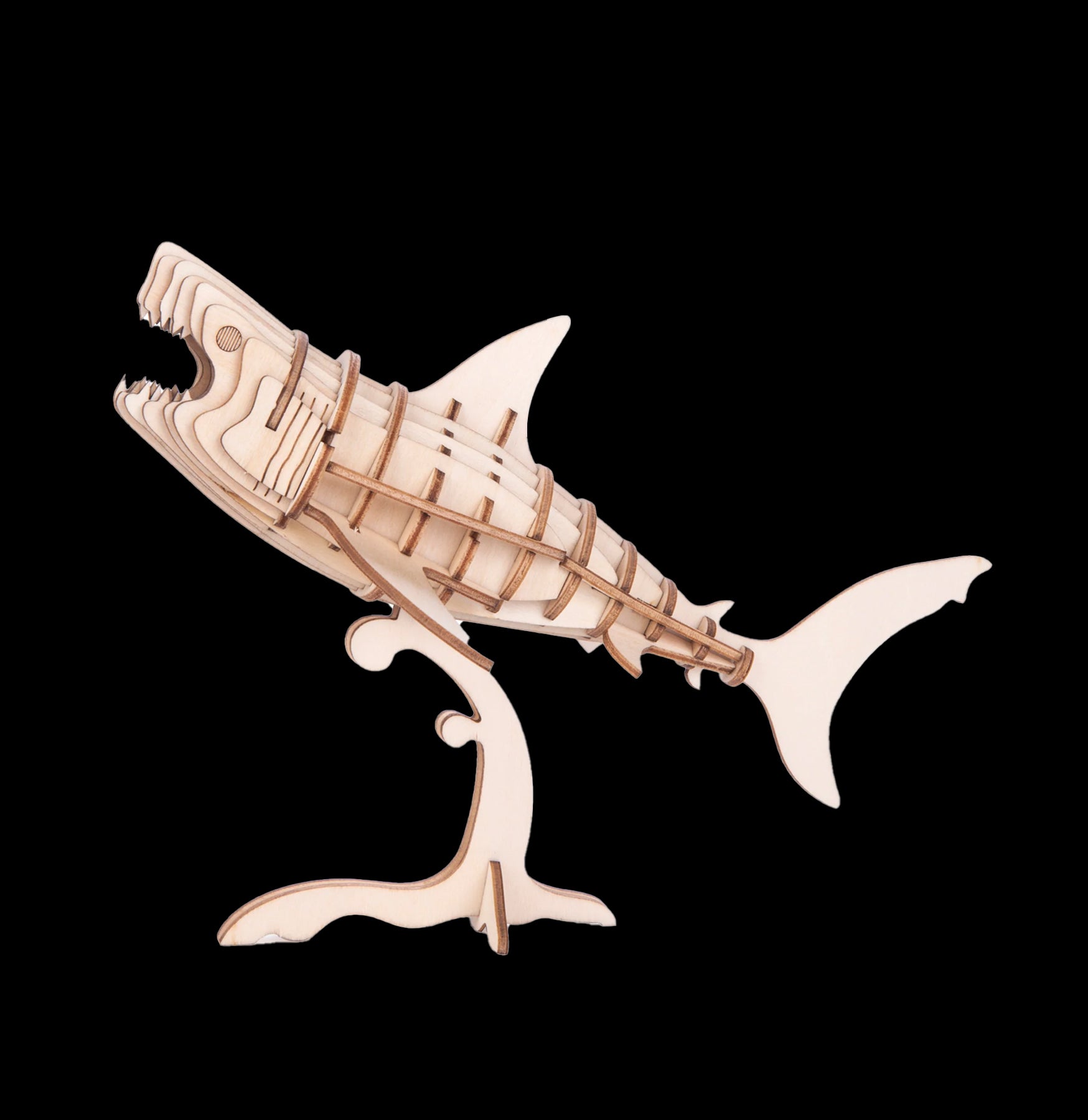 3D Wooden Shark Puzzle - DIY Wooden Animal Puzzle for Kids & Adults - Fun Educational Toy for Home, School & Gifts