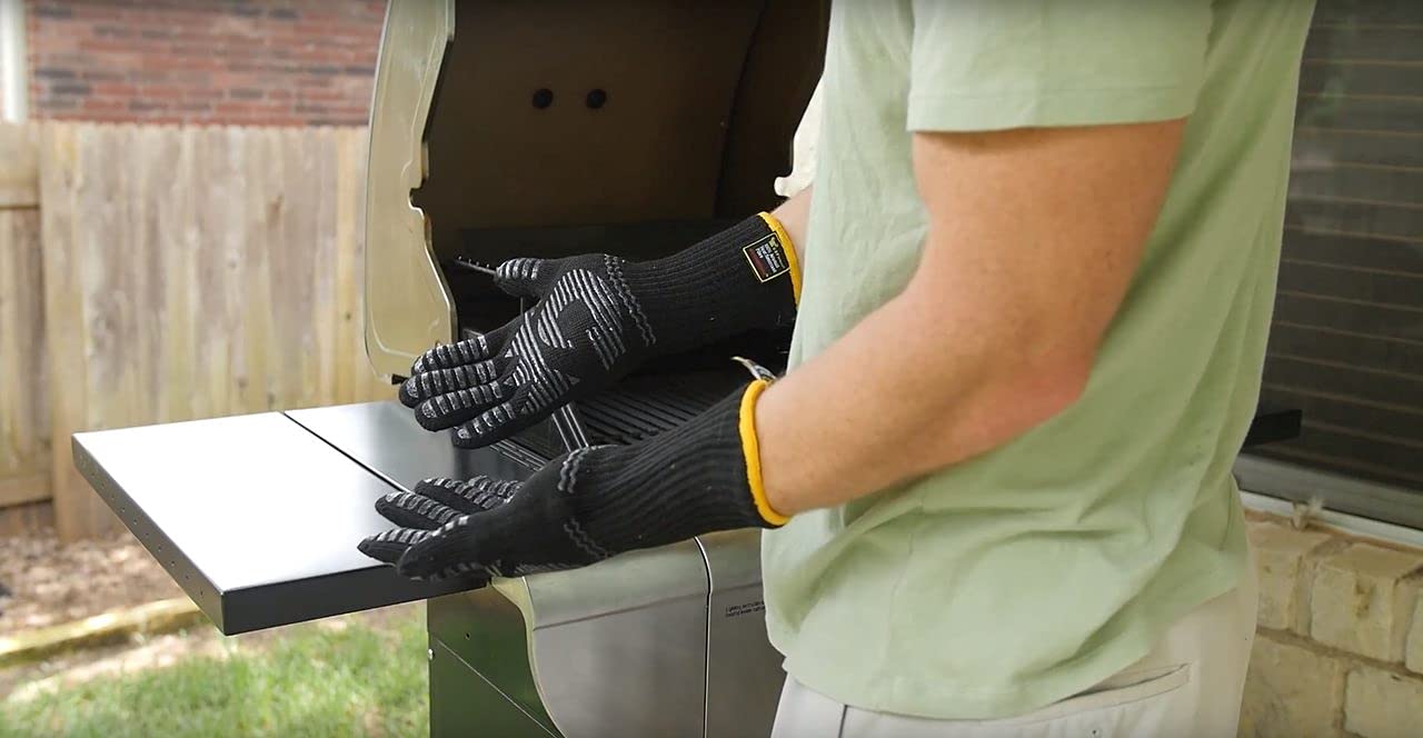 Heat Resistant Gloves for Cooking, Grilling, Fireplace & Oven - Dupont Nomex BBQ Pit Mitts (1 Piece) - Perfect for Barbecue, Baking & Outdoor Cooking Safety