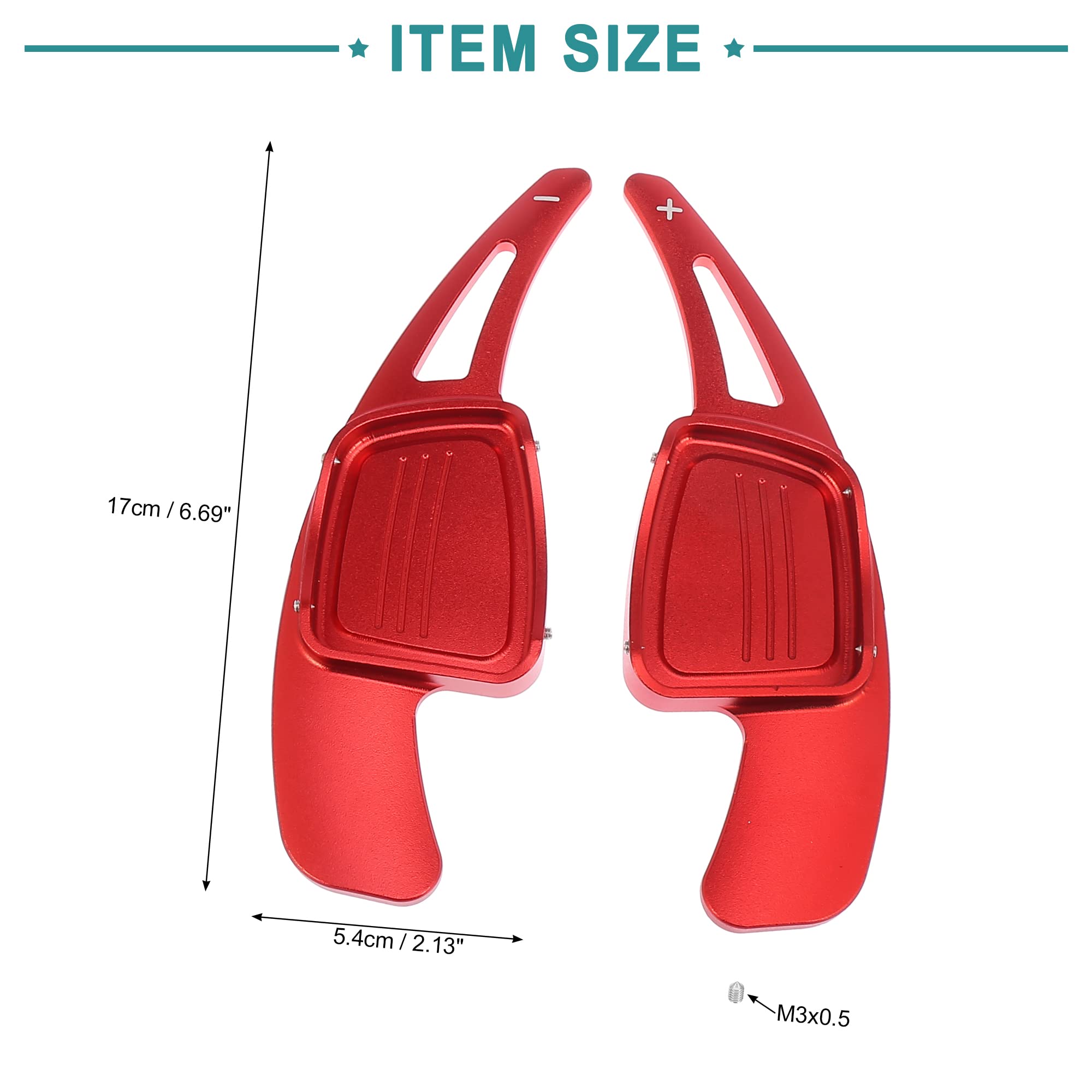 ACROPIX Red Steering Wheel Paddle Shifter Extensions for Audi A3 - 2 Pack (Racing & Performance Driving)