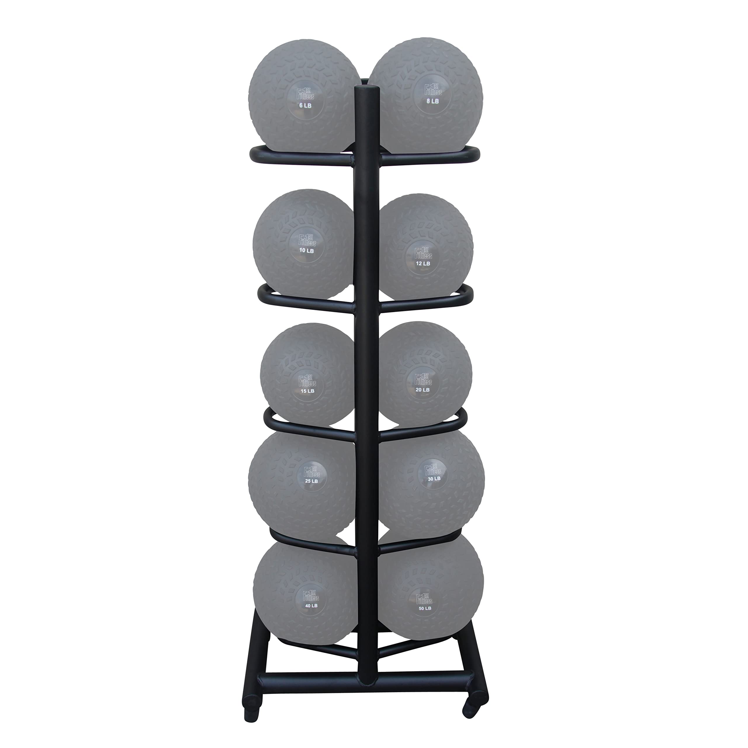 Fitness First Medicine Ball Rack - Heavy Duty Storage Organizer Holds 10 Exercise Balls for Gym, CrossFit & Home Workouts | Perfect for Weight Training, Functional Fitness & Small Space Organization