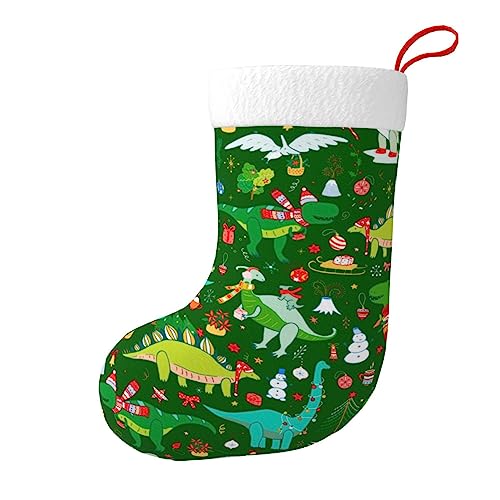 Cute Green Christmas Dinosaur