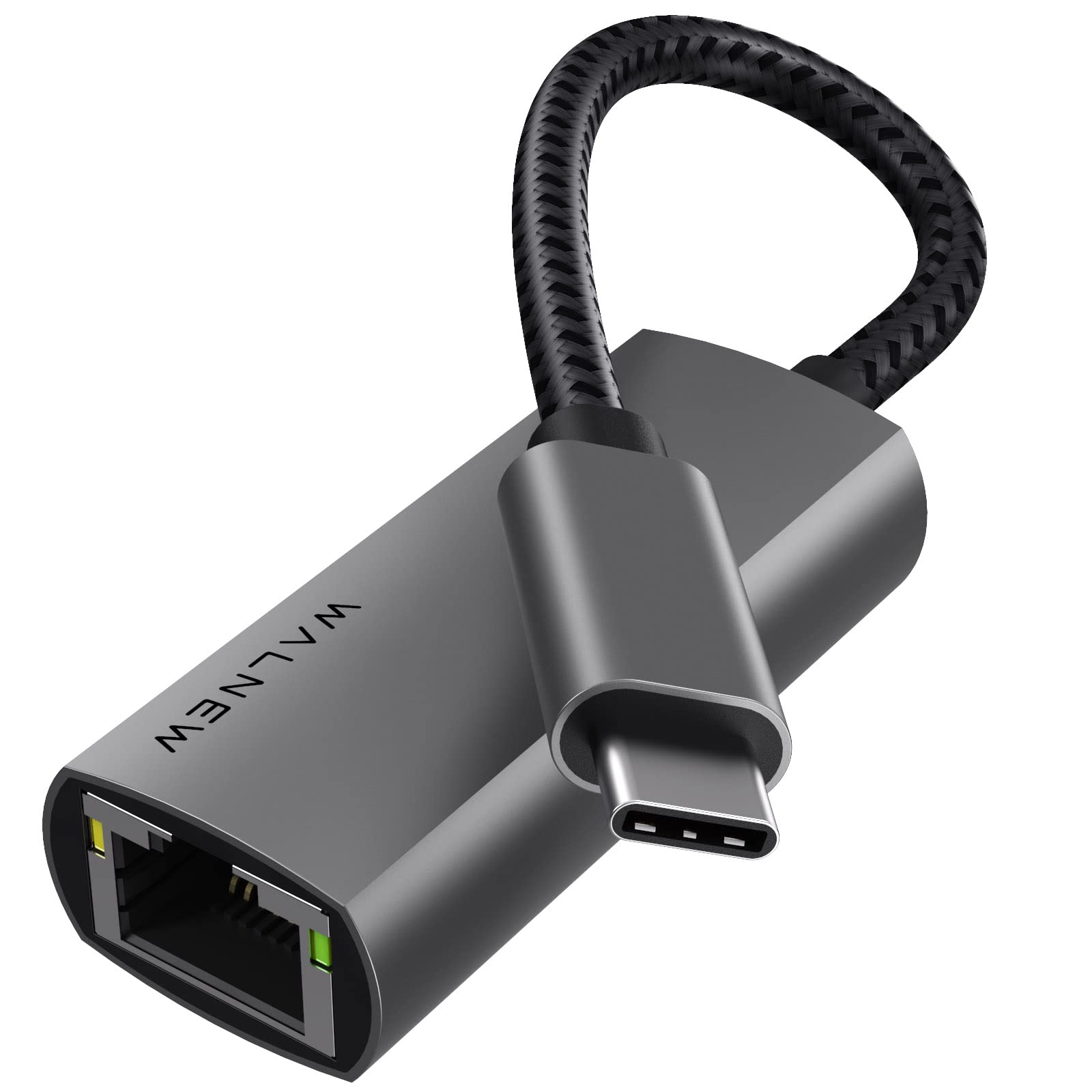 USB-C to Ethernet Adapter, WALNEW USB-C to RJ45 Gigabit LAN Adapter, Thunderbolt 3 Compatible for MacBook Pro/Air, iPad 10th Gen, Dell XPS, Chromebook, Surface, Samsung Galaxy Tab - High-Speed Wired Internet for Home Office, Gaming & Remote Work