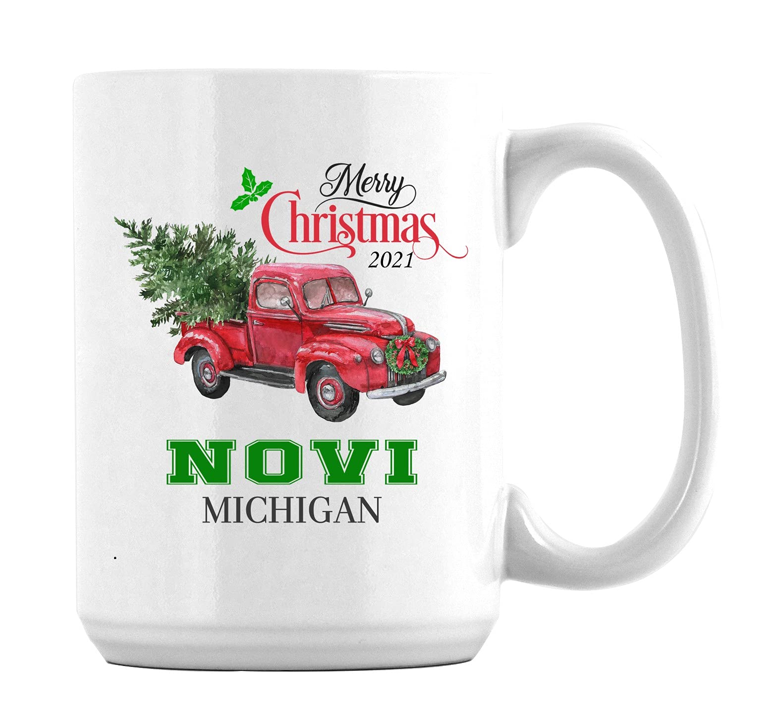 Personalized Christmas Coffee Mug - 15oz White Ceramic Cup for Family Gifts, Best Friend & Birthday