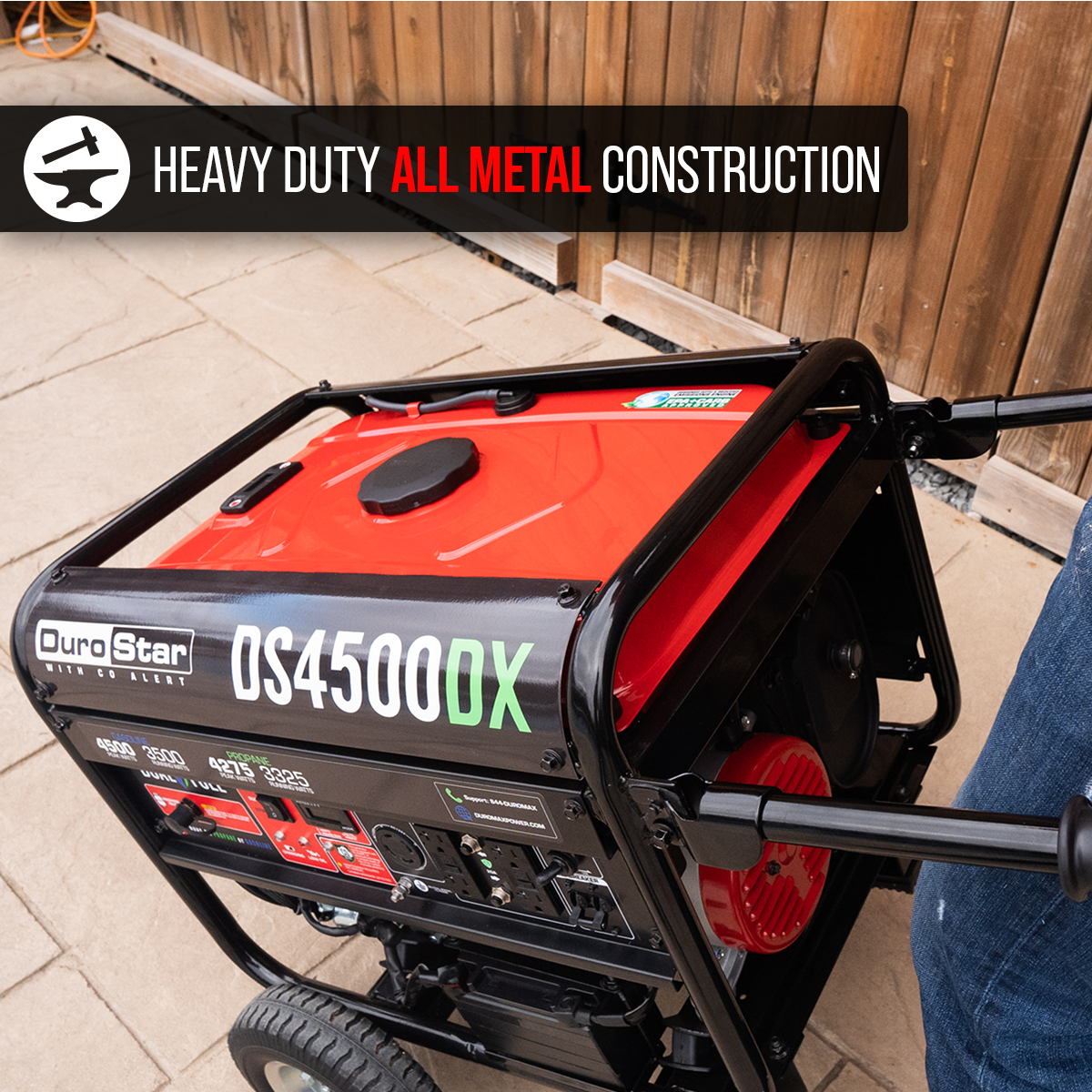 4500W Dual Fuel Portable Generator with CO Alert - Reliable Backup Power for Camping, RV Trips & Home Emergencies
