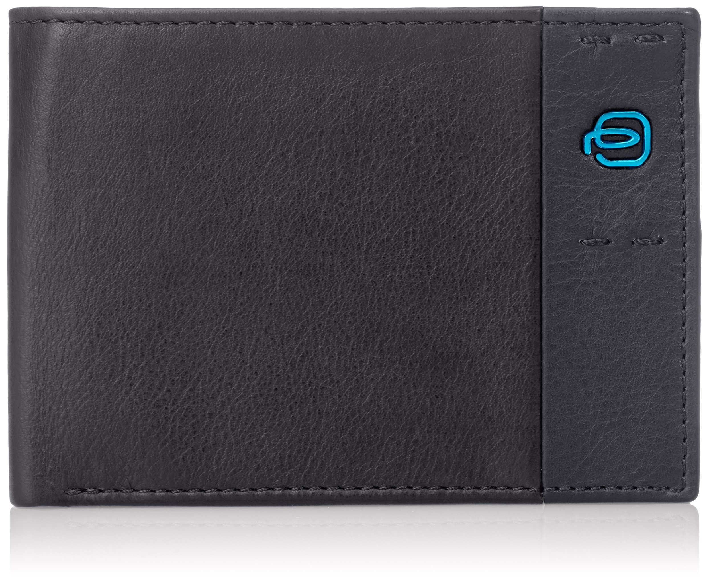 Piquadro Men's Genuine Leather Wallet with ID Window, Coin Pocket & Multiple Credit Card Slots - Slim Bifold Design for Everyday Carry (Black) - Perfect for Business, Travel & Daily Use