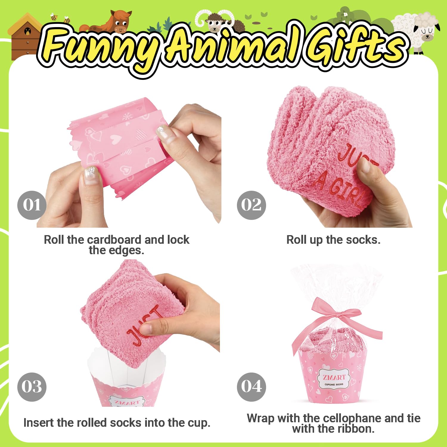 Zmart Animal Fuzzy Socks for Women & Girls - Cute Chicken, Horse, Fox, Dinosaur Pattern Cozy Winter Socks | Perfect Gift for Kids, Christmas Stocking Stuffers, Lounge Wear & Sleepwear