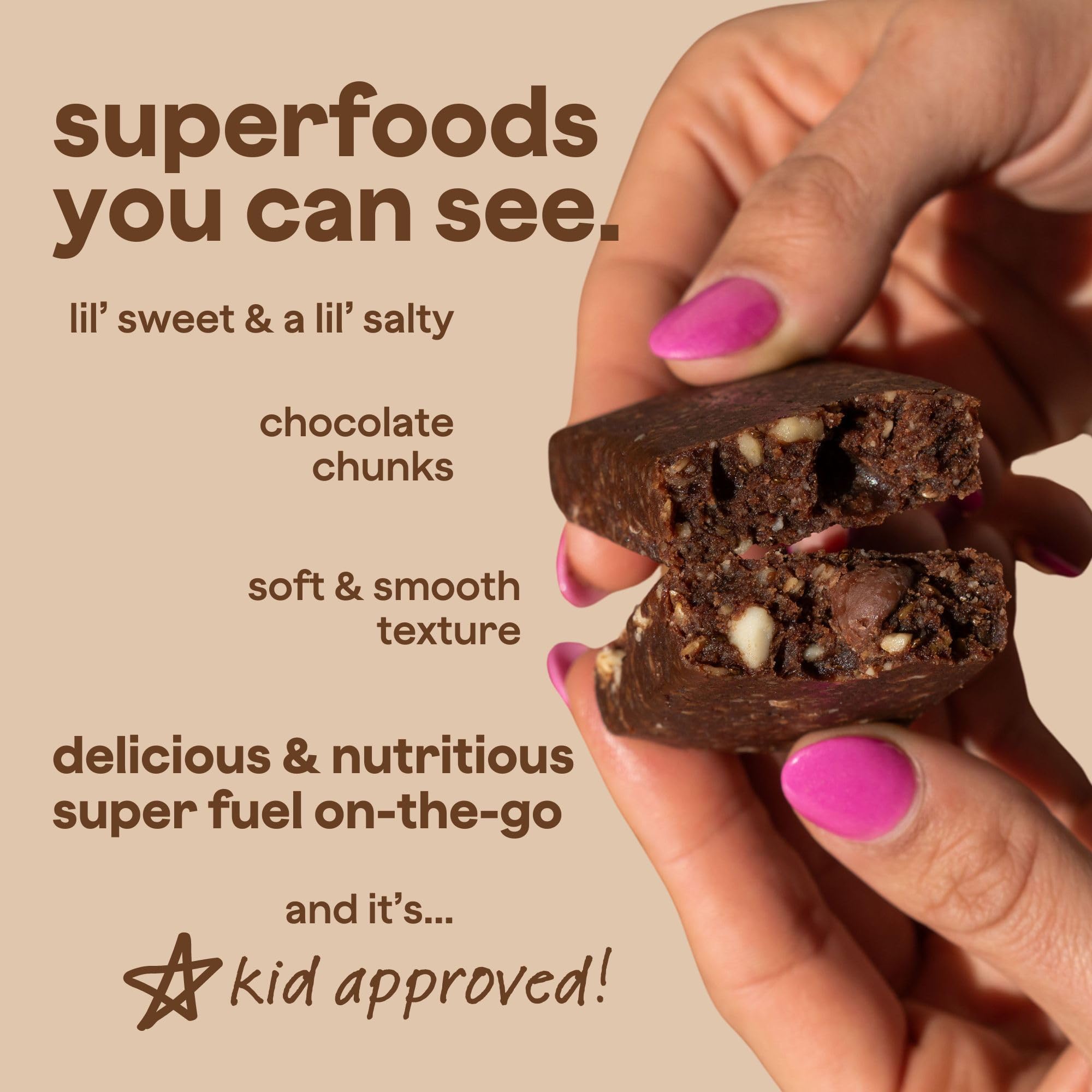 The Bomb Co. Blender Bomb Bar - Cacao Sea Salt Superfood Snack Bar with Almond Butter, Hemp, Chia & Flax Seeds | Vegan Chocolate Chips & Antioxidant-Rich Cacao Powder | Gluten-Free Energy Bars (9 Count) - Perfect for Post-Workout Recovery & Healthy On-the-Go Snacking