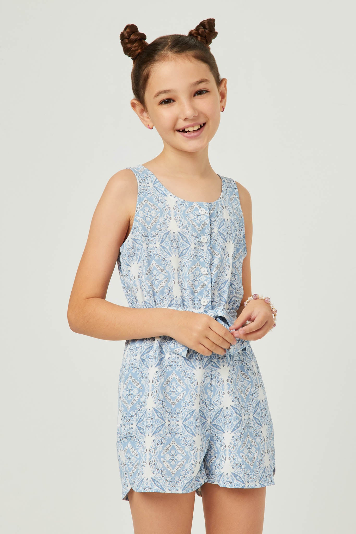 Floral Print Belted Button Detail Romper for Women - Summer Casual Jumpsuit with Pockets | Perfect for Beach, Vacation & Outdoor Activities