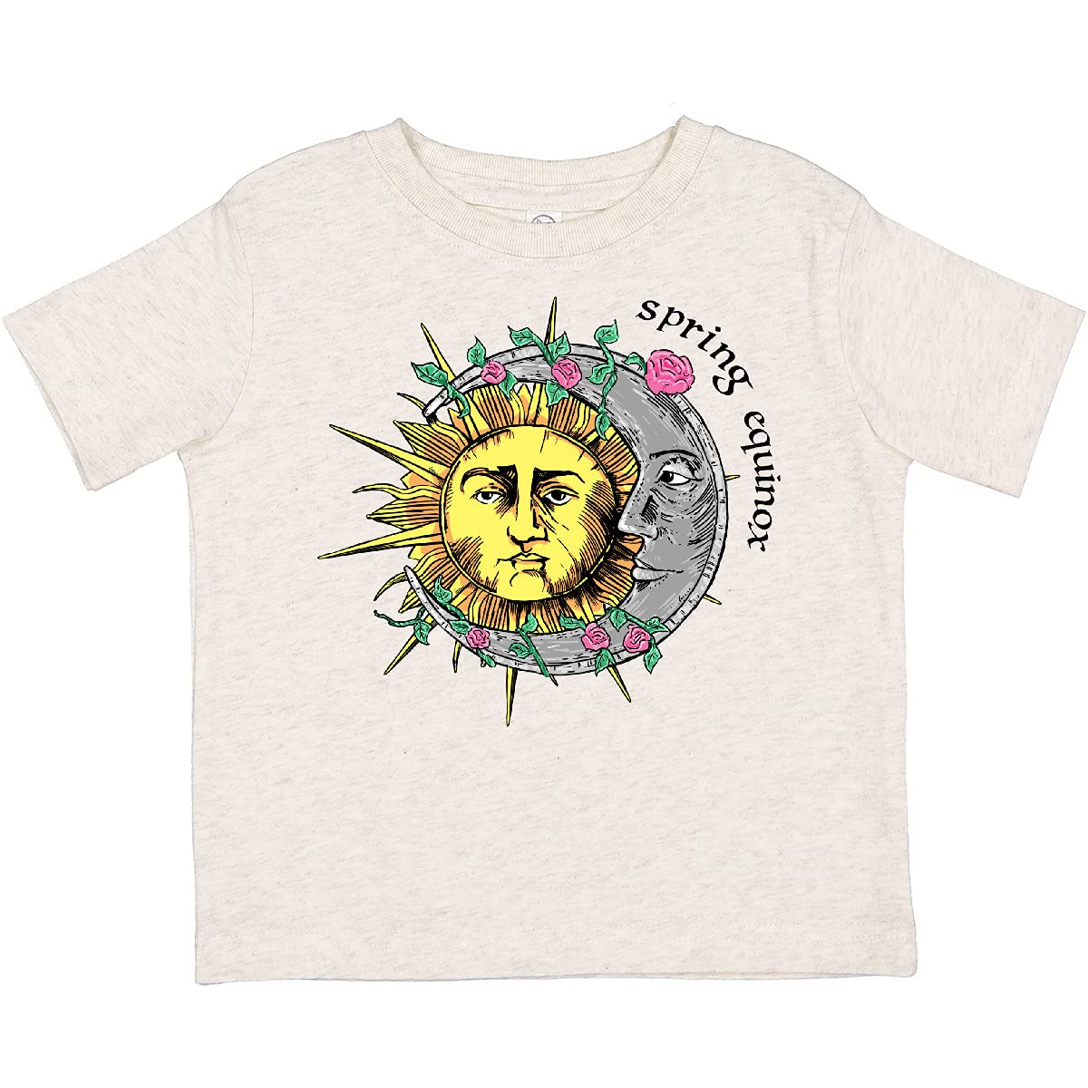 Inktastic 1st Day of Spring Sun and Moon Equinox Toddler T-Shirt - Cute Spring Outfit for Toddlers, Easter & Seasonal Celebrations