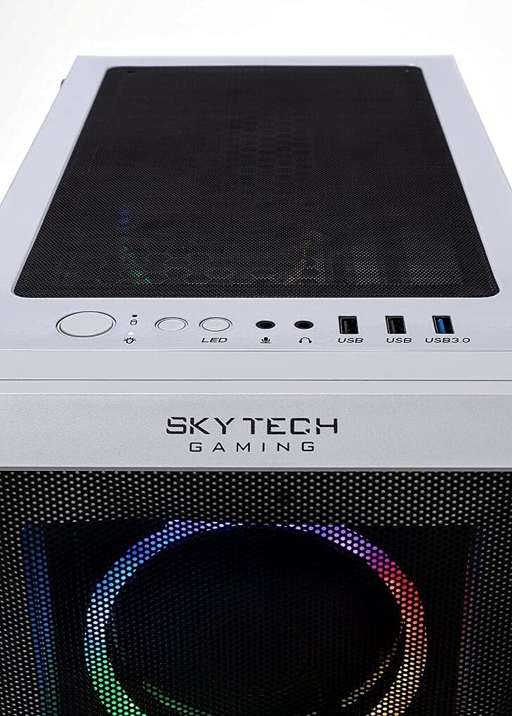 Skytech Chronos Gaming PC Desktop - AMD Ryzen 3 3100, NVIDIA GTX 1660 Super, 500GB SSD, 16GB DDR4 3200MHz, WiFi, Windows 11 Home | High Performance Gaming Computer for Esports, Streaming & VR | White RGB Tower