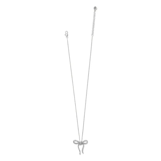 Brighton Illumina Bow Necklace in Sterling Silver - Elegant Jewelry Gift for Women, Perfect for Parties, Weddings & Special Occasions