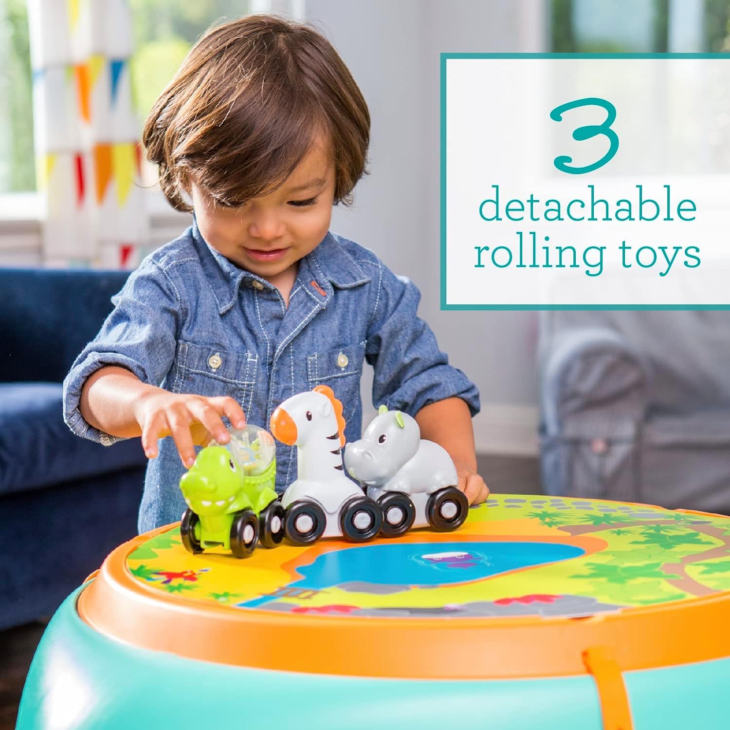 Infantino 3-in-1 Spin & Stand Baby Activity Center - 360° Rotating Seat & Play Table with Easy Fold Design, Multi-Color | Perfect for Playtime, Learning & Development (6-12 Months)