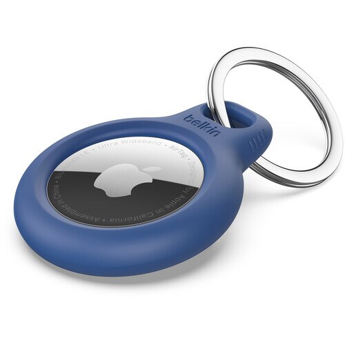 Belkin AirTag Security Keychain - Blue | Secure Your Keys & Belongings for Travel, Work & Daily Use