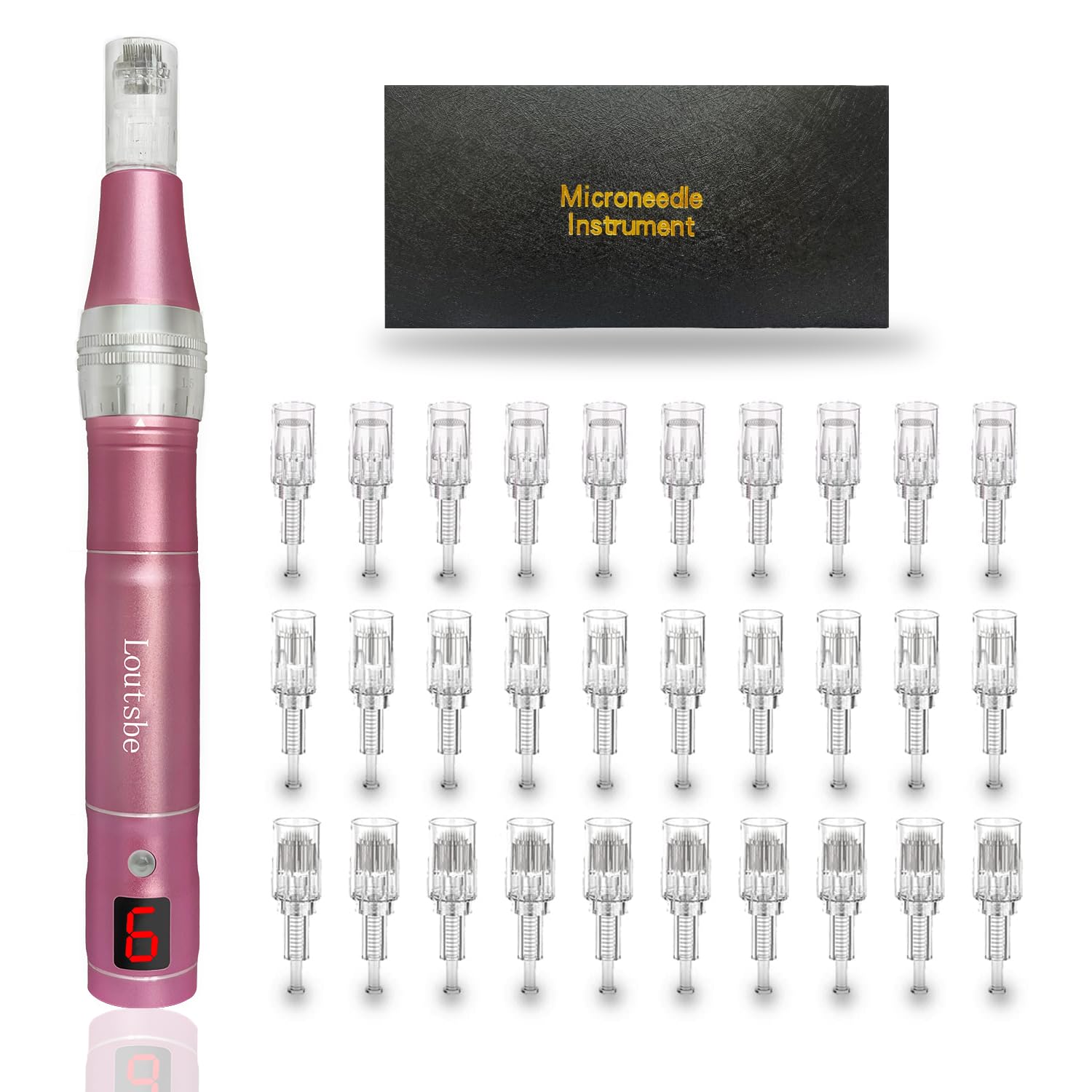 Professional Cordless Electric Microneedling Pen 28000RPM - Home Use Derma Roller with 30 Replacement Cartridges (12/36/Nano Needles) for Skin Rejuvenation & Anti-Aging | Perfect for At-Home Facial Treatments & Beauty Care