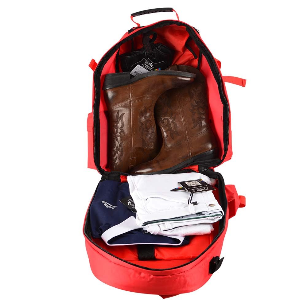 UNISTRENGH Professional Equestrian Backpack - Waterproof Horse Riding Boot & Helmet Bag with Hat Compartment - Unisex English Riding Gear for Training, Shows & Stable Storage