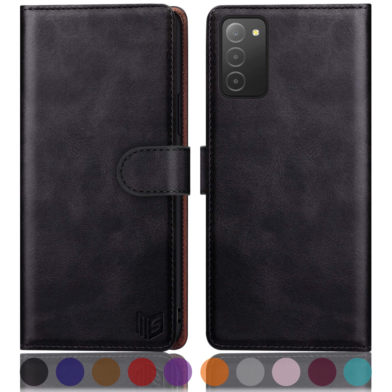 SUANPOT RFID Blocking Wallet Case for Samsung Galaxy A03S - PU Leather Flip Folio Cover with Credit Card Holder, Shockproof Protection for Men & Women (Black) | Perfect for Daily Use, Travel & Business