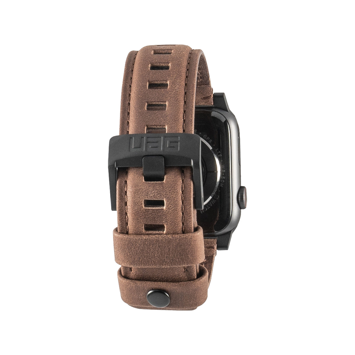 Premium UAG Leather Strap for Apple Watch Series 4/5/6/7/8 (42mm/44mm) - Genuine Brown Leather Band - Comfortable & Durable Replacement Watch Strap for Work, Gym & Everyday Wear
