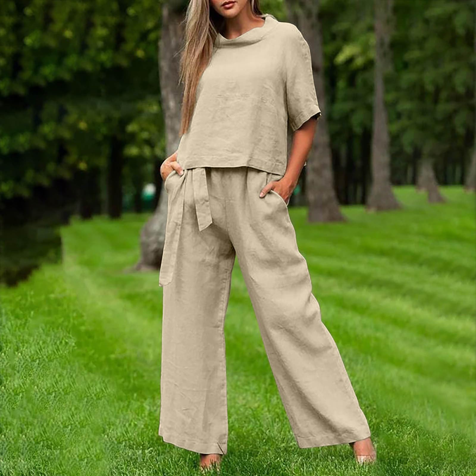 Oelaio Women's 2-Piece Sweatsuit Set - Cream Lounge Outfit with Skirt & Shorts | Trendy Winter Resort Wear & Beach Outfits 2024 | Perfect for Vacation, Yoga, and Casual Wear