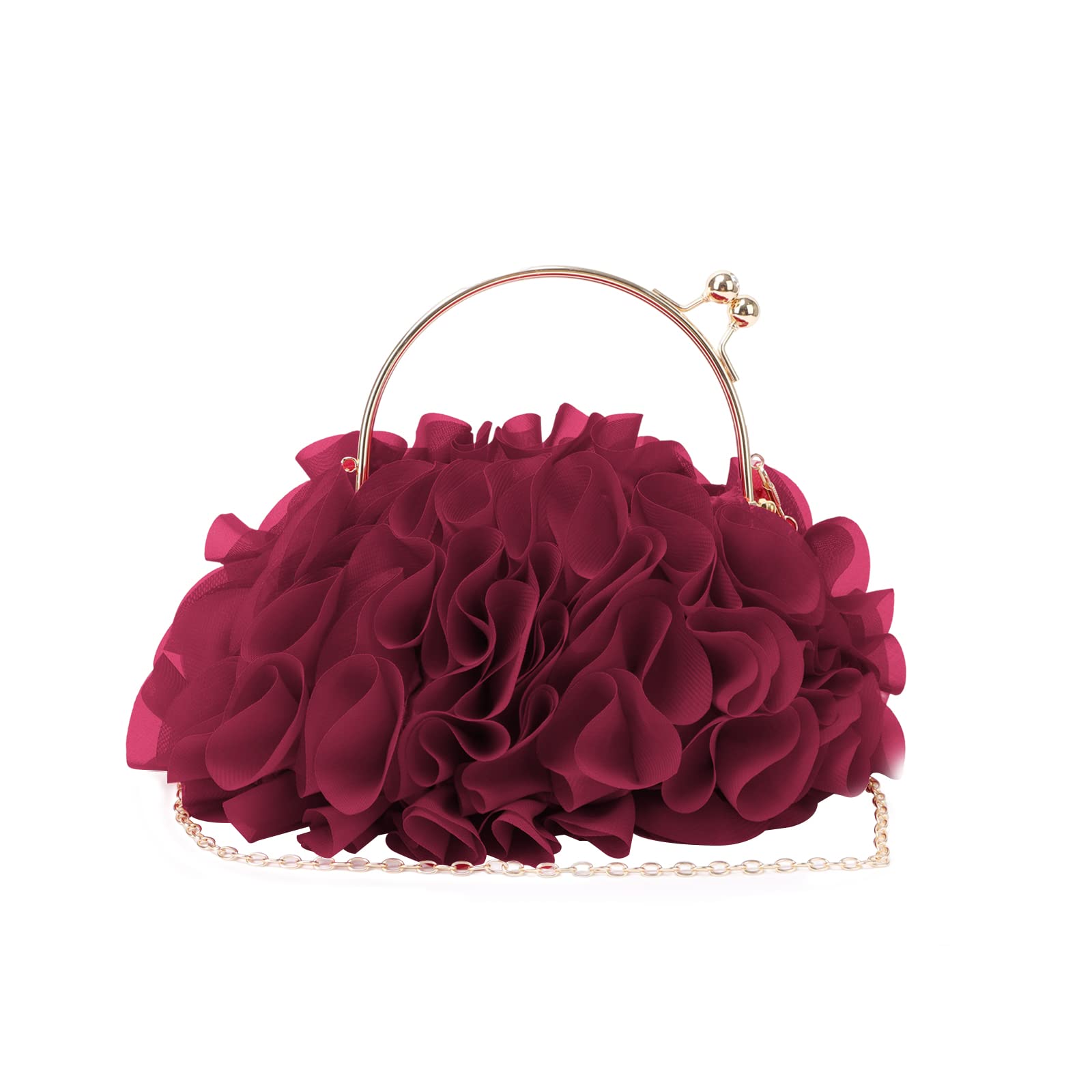 Lanpet Floral Clutch Purse for Women - Elegant Satin Evening Bag for Party & Prom