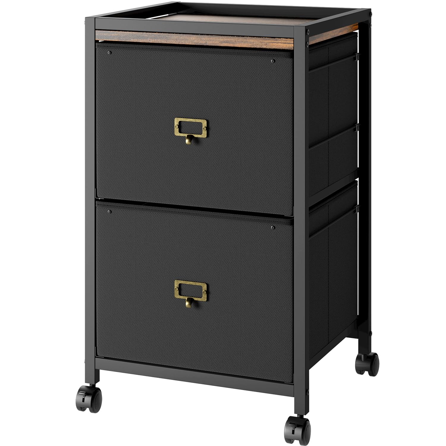 GARVEE 2-Drawer Mobile File Cabinet with Metal Frame & MDF Top - Waterproof, Anti-Corrosive, Rolling Wheels for Home Office Organization - Perfect for Document Storage and Office Supplies