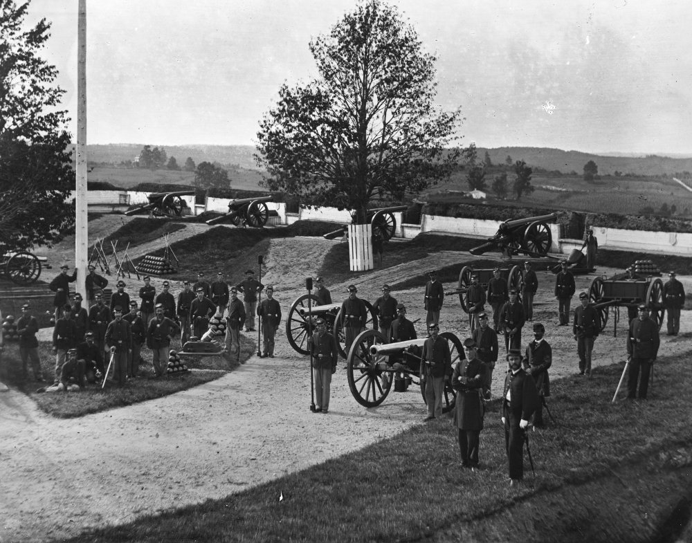 Civil War Union Fort Photo - Company F 3rd Massachusetts Artillery at Fort Stevens | Historic Wall Art & Decor
