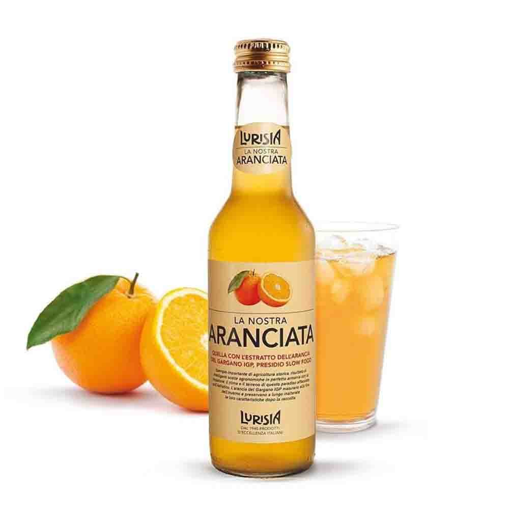 Lurisia La Nostra Aranciata Italian Sparkling Orange Drink - 9.3 fl oz Glass Bottles (24-Pack) - Perfect for Parties, Picnics & Refreshing Summer Beverages
