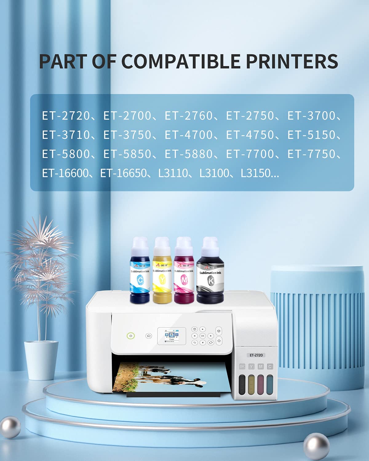 Premium A-SUB Sublimation Paper 150 Sheets 8.5x11 Inches with Sublimation Ink for ET Series Printers - Perfect for T-Shirts, Mugs, and Custom DIY Projects