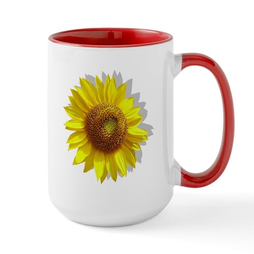 White/Red Inside - The Sunflower Large Mug