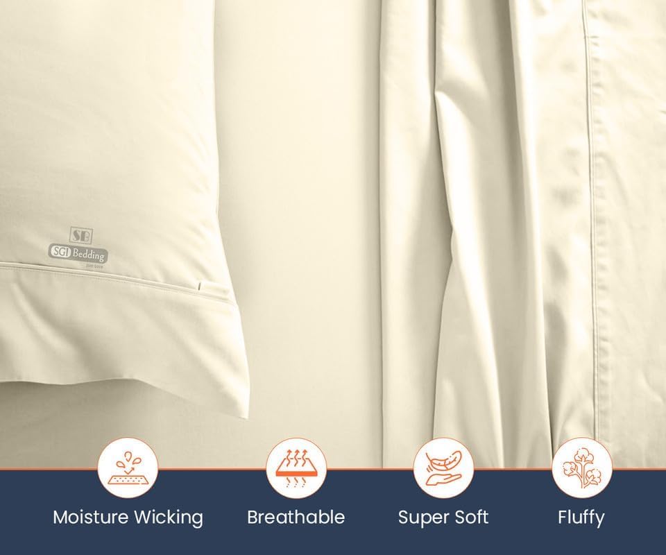 Premium 1000 Thread Count Egyptian Cotton Bed Sheet Set - Twin Size, Soft & Durable 15