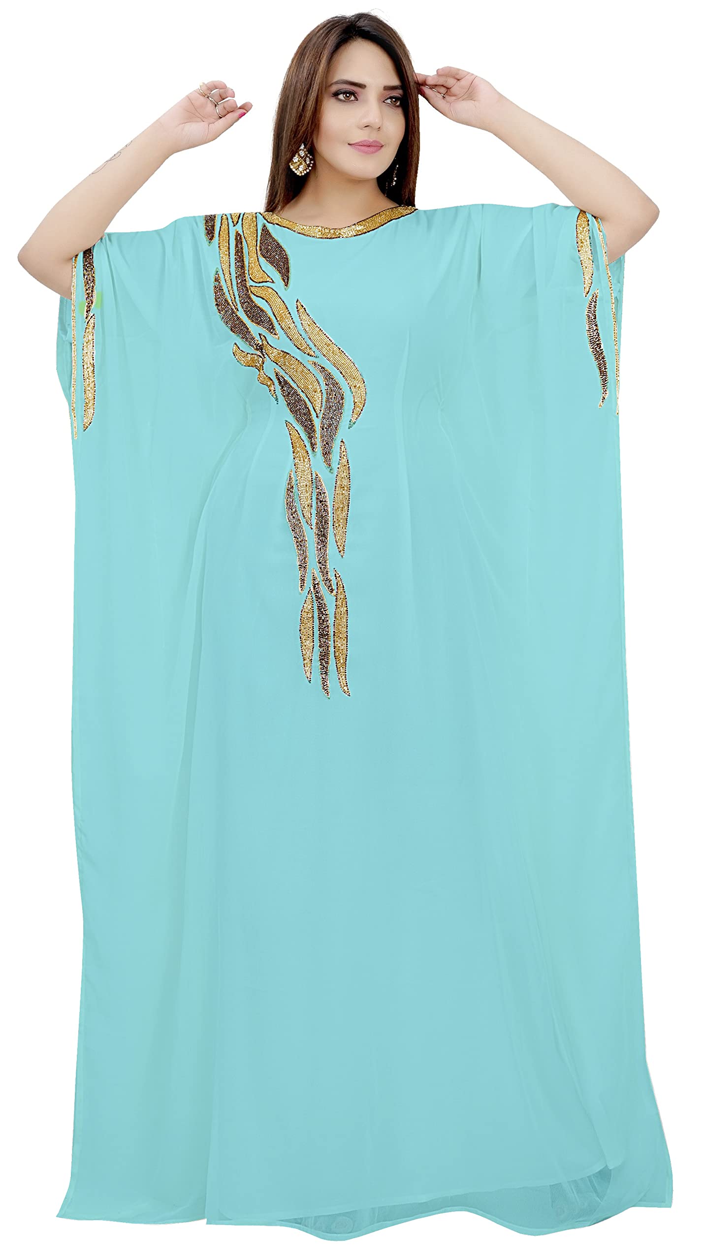 Maxim Creation Women's Beach Caftan - Flowy Casual Maxi Dress for Summer, Vacation & Party (One Size Fits Most) | Perfect for Beach Cover-Up, Poolside Lounging & Tropical Getaways