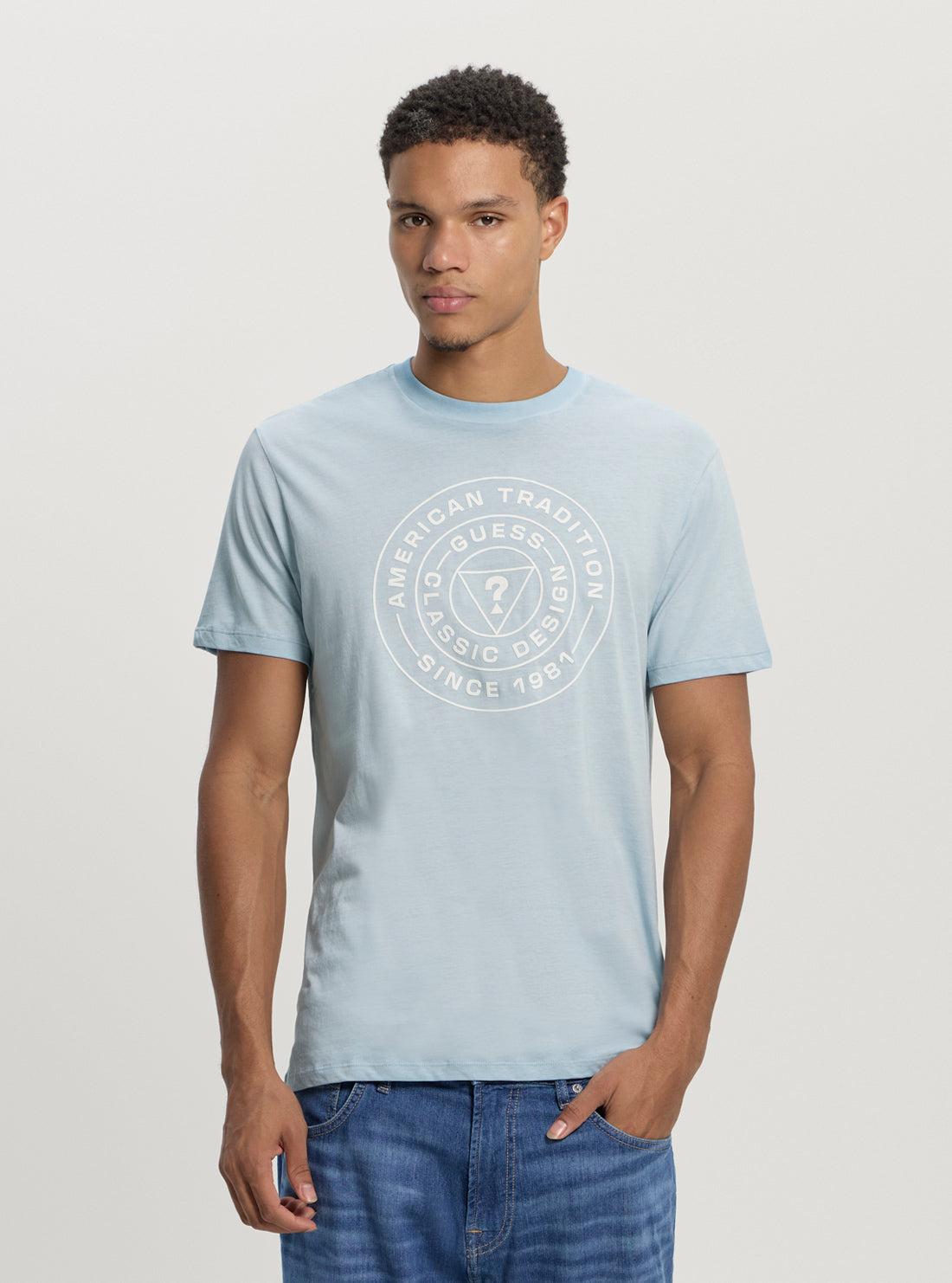 Blue Logo Stamp T-Shirt for Men & Women - Comfortable Cotton Tee for Casual Wear, Street Style & Everyday Outfits