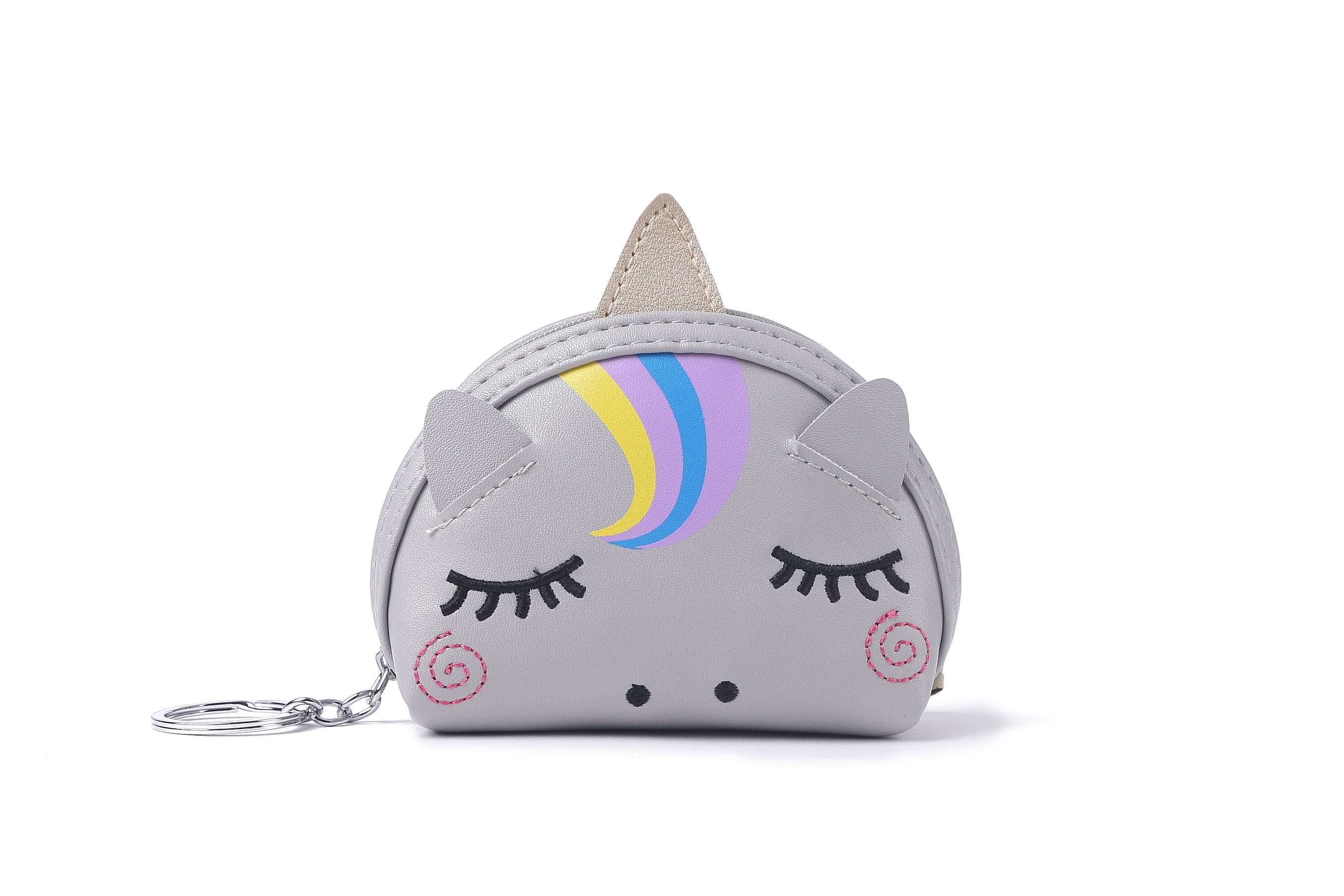 Charm Davine Unicorn Grey Coin Holder - Stylish and Secure Storage for Coins, Jewelry & Small Collectibles - Perfect for Travel, Gifting, and Organizing