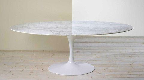 Eero Saarinen Oval Tulip Dining Table 48 x 86 Inch - Modern Minimalist Kitchen & Dining Room Furniture for Home & Restaurant Decor