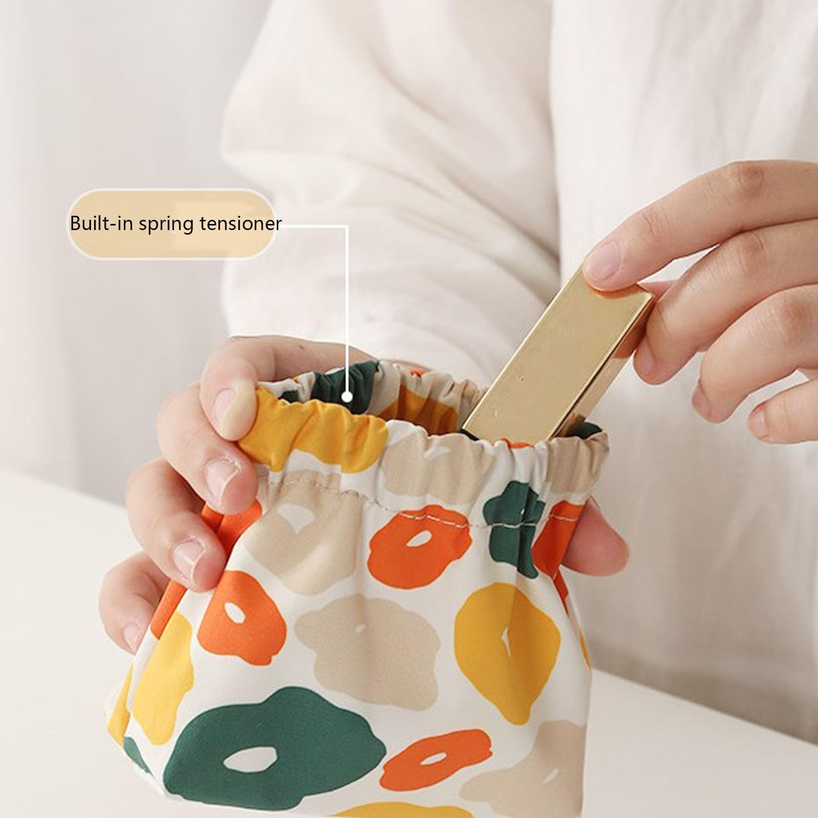 Portable Mini Storage Bag for Purse - No Zipper Self-Closing Purse Organizer - Perfect for Cosmetics, Jewelry & Small Essentials - Travel, Work & Everyday Use