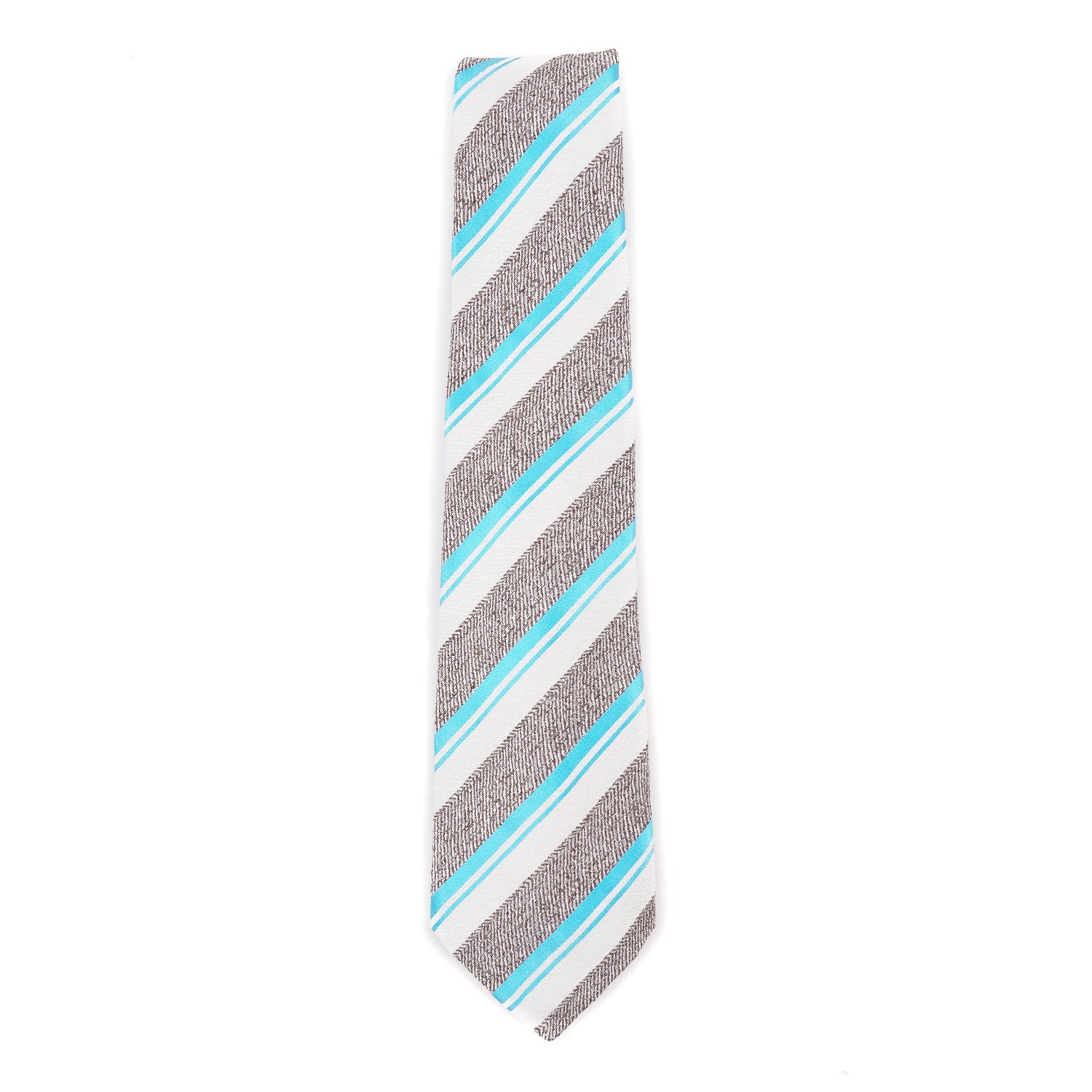 Kiton Ribbon Striped Silk Necktie for Men – Luxury Italian Silk Tie for Business, Weddings & Formal Occasions