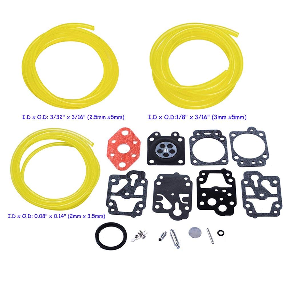 HIFROM Carburetor Repair Kit with Gasket, Diaphragm & 4 Feet Fuel Line - Compatible with Walbro K20-WYL, Honda GX22 GX31, Echo GT1100 GT2101, Trimmer WYL-240-1 WYL-242-1 - Perfect for Small Engine Maintenance & Lawn Equipment Repair