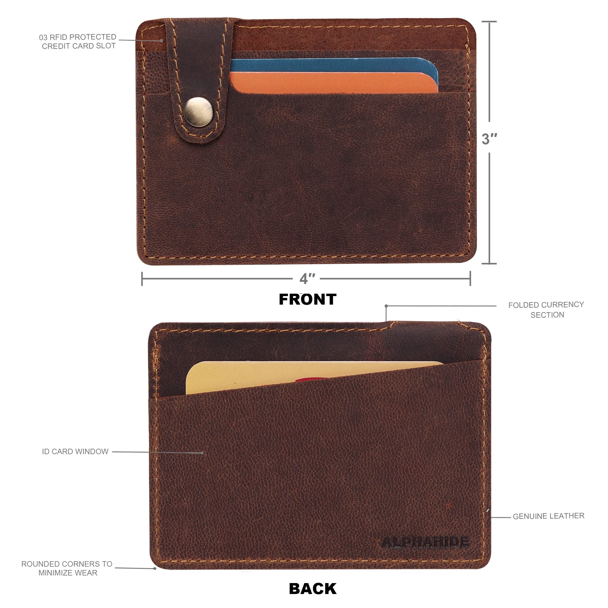 Premium Leather Credit Card Holder for Women & Men - Slim Minimalist Front Pocket Wallet - RFID Blocking - Handmade Small Card Case - Perfect for Travel, Business & Everyday Use