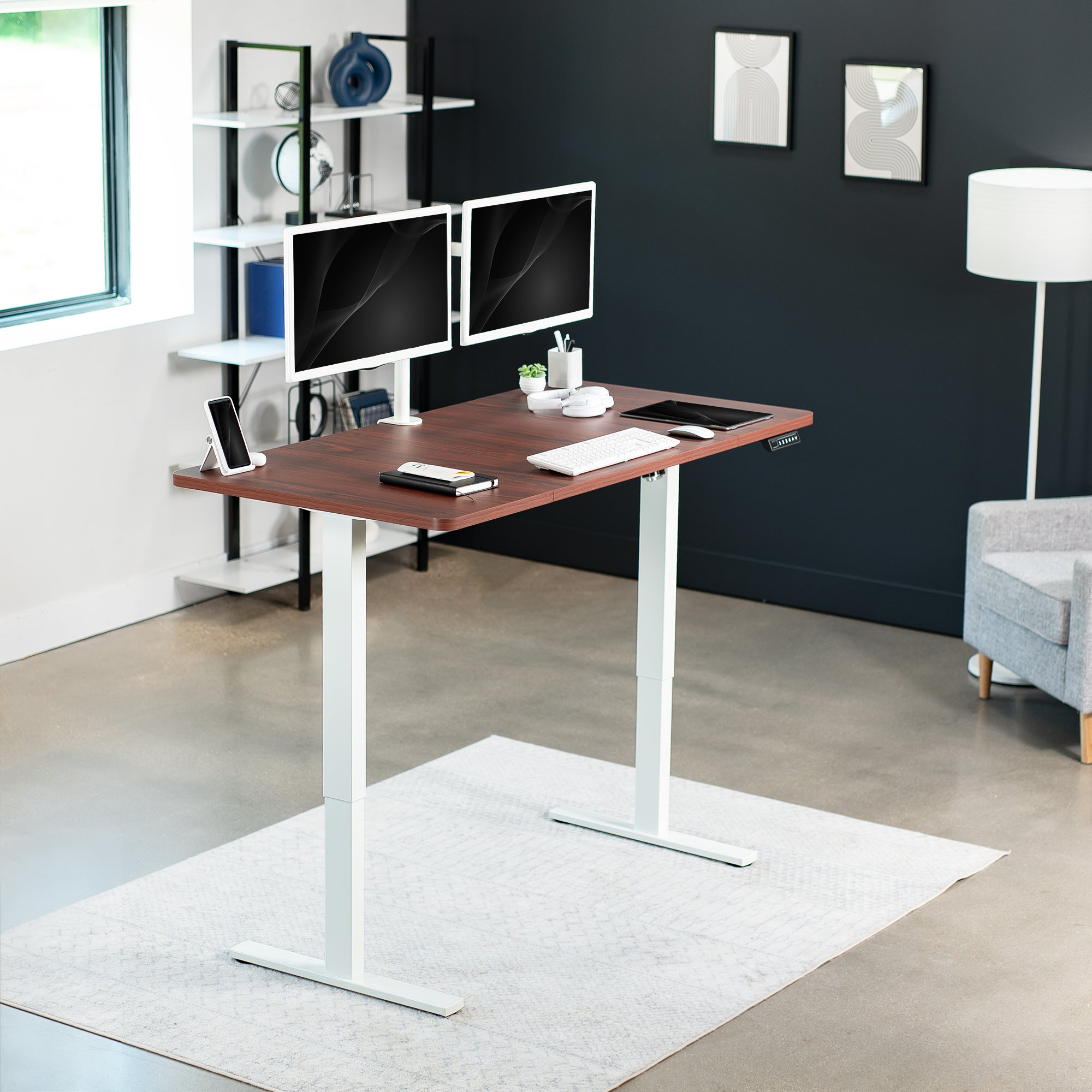1B Split Top Series Single Motor Electric Standing Desk with Push Button Memory Controller - Perfect for Home Office, Gaming & Study Workspace